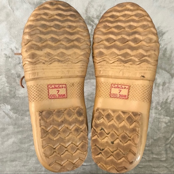 Cabela’s Brown Leather Rubber Duck Steel Shank Slip On Rain Mud Shoes Size 7 - Picture 11 of 11